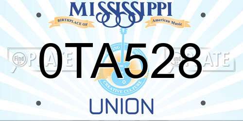 0TA528 Mississippi License Plate