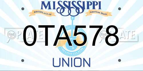 0TA578 Mississippi License Plate