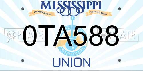 0TA588 Mississippi License Plate