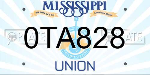 0TA828 Mississippi License Plate