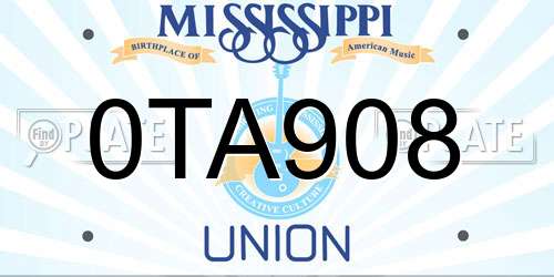 0TA908 Mississippi License Plate