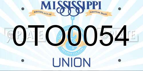 0TO0054 Mississippi License Plate