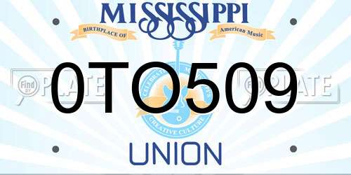 0TO509 Mississippi License Plate