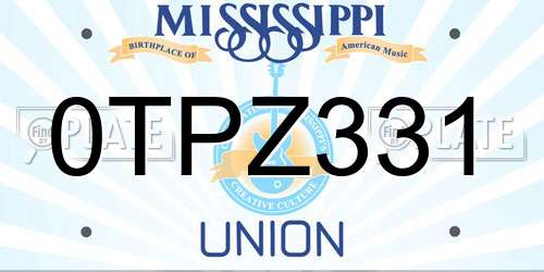 0TPZ331 Mississippi License Plate