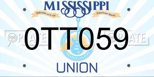 0TT059 Mississippi License Plate