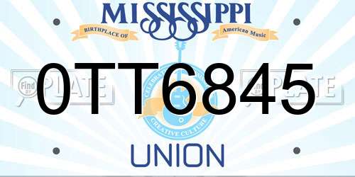0TT6845 Mississippi License Plate