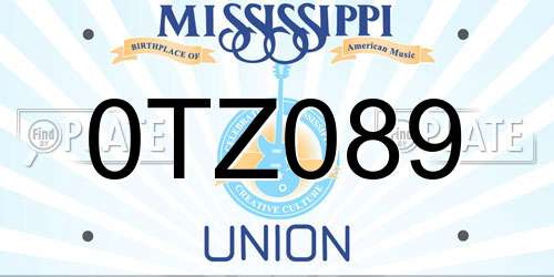 0TZ089 Mississippi License Plate
