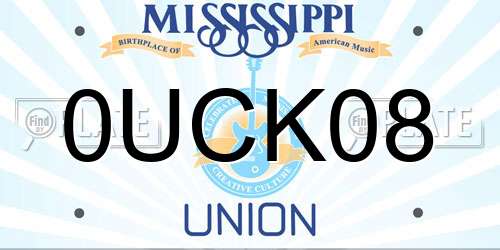 0UCK08 Mississippi License Plate