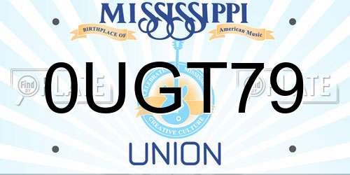 0UGT79 Mississippi License Plate