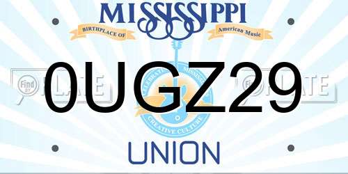 0UGZ29 Mississippi License Plate