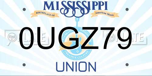 0UGZ79 Mississippi License Plate