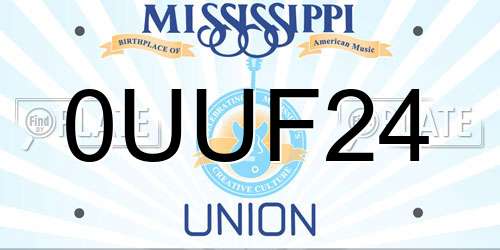 0UUF24 Mississippi License Plate