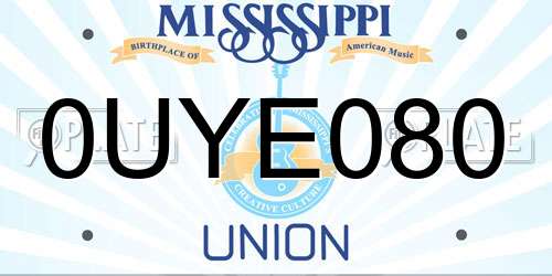 0UYE080 Mississippi License Plate