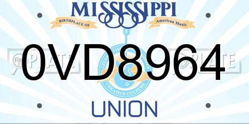 0VD8964 Mississippi License Plate