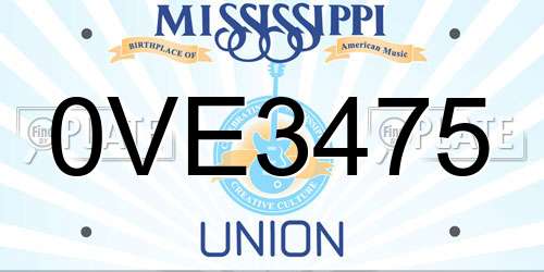 0VE3475 Mississippi License Plate