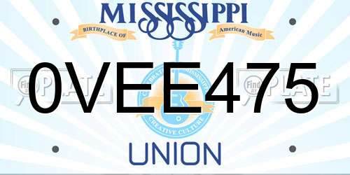 0VEE475 Mississippi License Plate