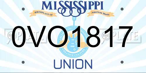 0VO1817 Mississippi License Plate
