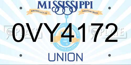 0VY4172 Mississippi License Plate