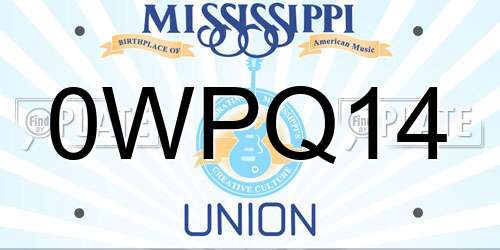0WPQ14 Mississippi License Plate