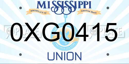 0XG0415 Mississippi License Plate