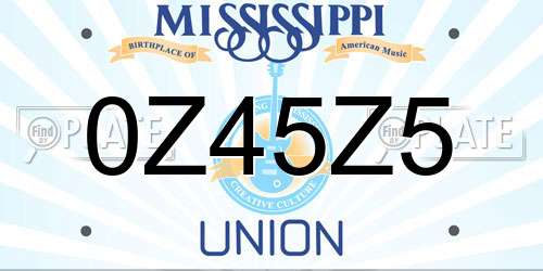 0Z45Z5 Mississippi License Plate
