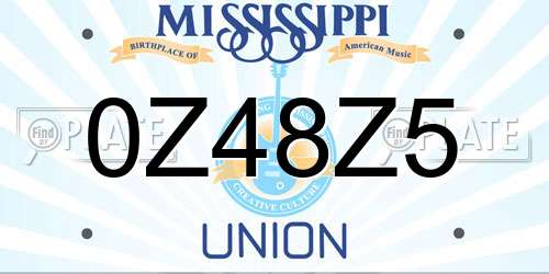 0Z48Z5 Mississippi License Plate