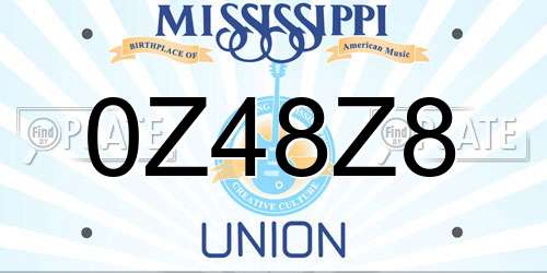 0Z48Z8 Mississippi License Plate