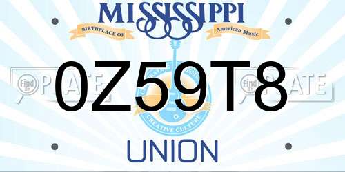 0Z59T8 Mississippi License Plate