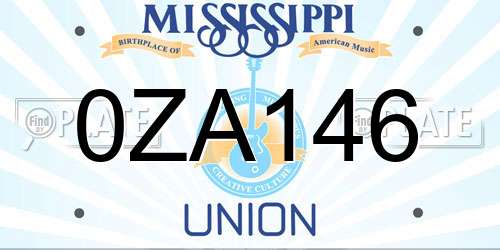 0ZA146 Mississippi License Plate