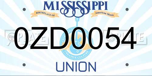 0ZD0054 Mississippi License Plate