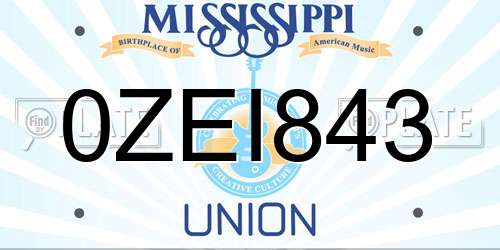 0ZEI843 Mississippi License Plate