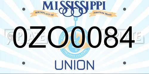 0ZO0084 Mississippi License Plate