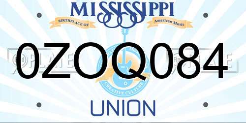 0ZOQ084 Mississippi License Plate
