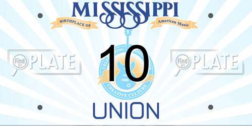 10 Mississippi License Plate