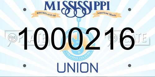 1000216 Mississippi License Plate
