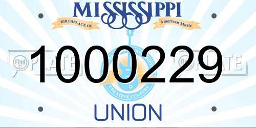 1000229 Mississippi License Plate