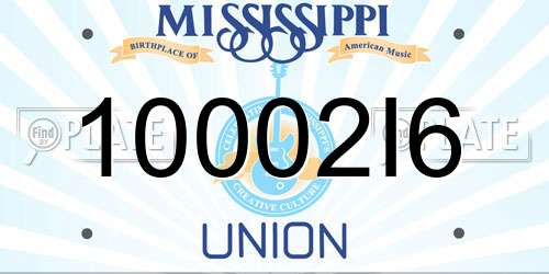 10002I6 Mississippi License Plate