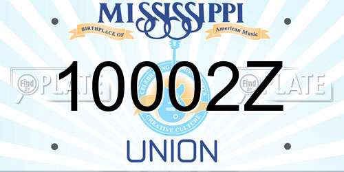10002Z Mississippi License Plate