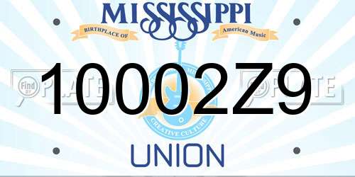 10002Z9 Mississippi License Plate