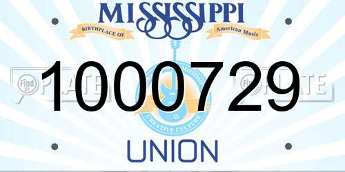 1000729 Mississippi License Plate