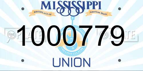1000779 Mississippi License Plate