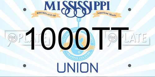 1000TT Mississippi License Plate
