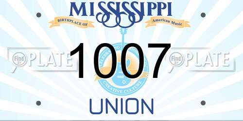 1007 Mississippi License Plate