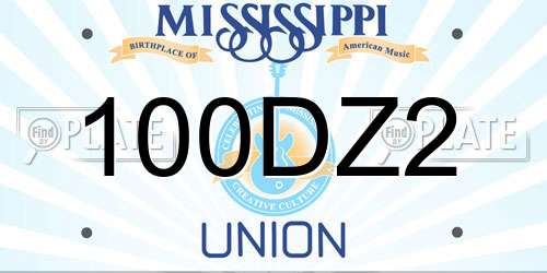 100DZ2 Mississippi License Plate
