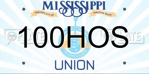 100HOS Mississippi License Plate
