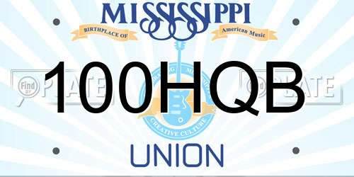 100HQB Mississippi License Plate