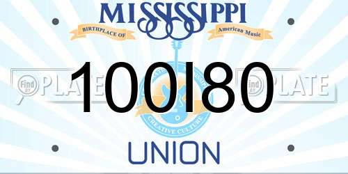 100I80 Mississippi License Plate
