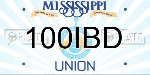 100IBD Mississippi License Plate