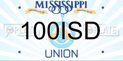 100ISD Mississippi License Plate