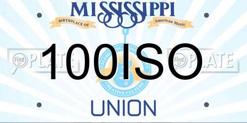 100ISO Mississippi License Plate